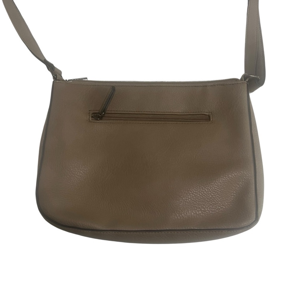 ROOTS Tan Leather Shoulder Crossbody Bag Casual Everyday Bag Zipper Closure - Picture 3 of 8